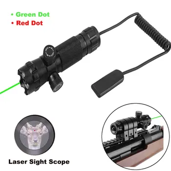 

Tactical Green Red Dot Laser Sight Airsoft Rifle Scope Pointer With Remote Switch 20MM Rail Mount Hunting Optical Riflescopes