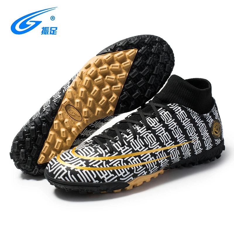 ZHENZU Men Boys Kids TF Football Shoes Soccer Cleats Soccer Boots Children Training Football Boots 28-35 Chaussure De Foot - Цвет: Черный