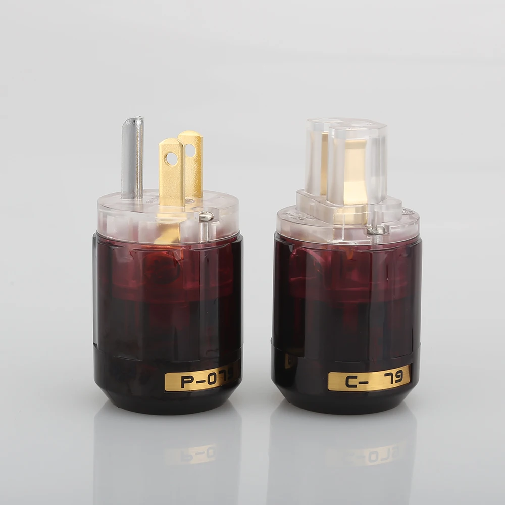 Pair P 079 IEC + P079 24k позолоченная вилка стандарта США разъем питания Hifi DIY C079|power plug|us power