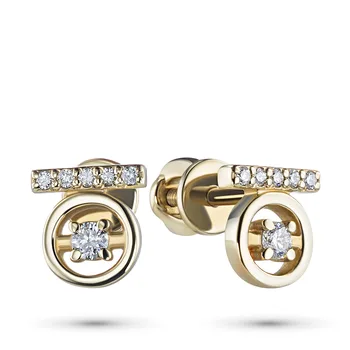 

Pusety of yellow gold with diamonds e0301ps11191010