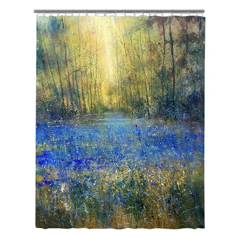 

Nature Landscape Polyester Soft Home Accessories Bathroom Decor 180x180cm Fashion Hotel Easy Install With Hooks Shower Curtain