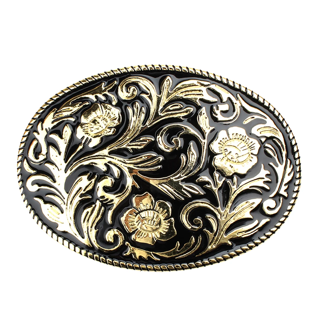 Мужской старинный тисненый золотой цветочный узор художественный дизайн ковбойский ремень пряжка