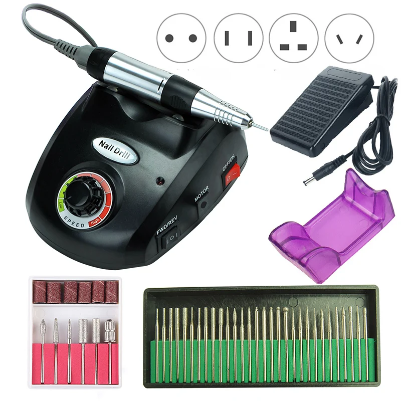 

35000/20000 RPM Electric Nail Drill Machine Set Polisher for Manicure Pedicure Sanding Bands Kit Strong Nail Gel File Equipment