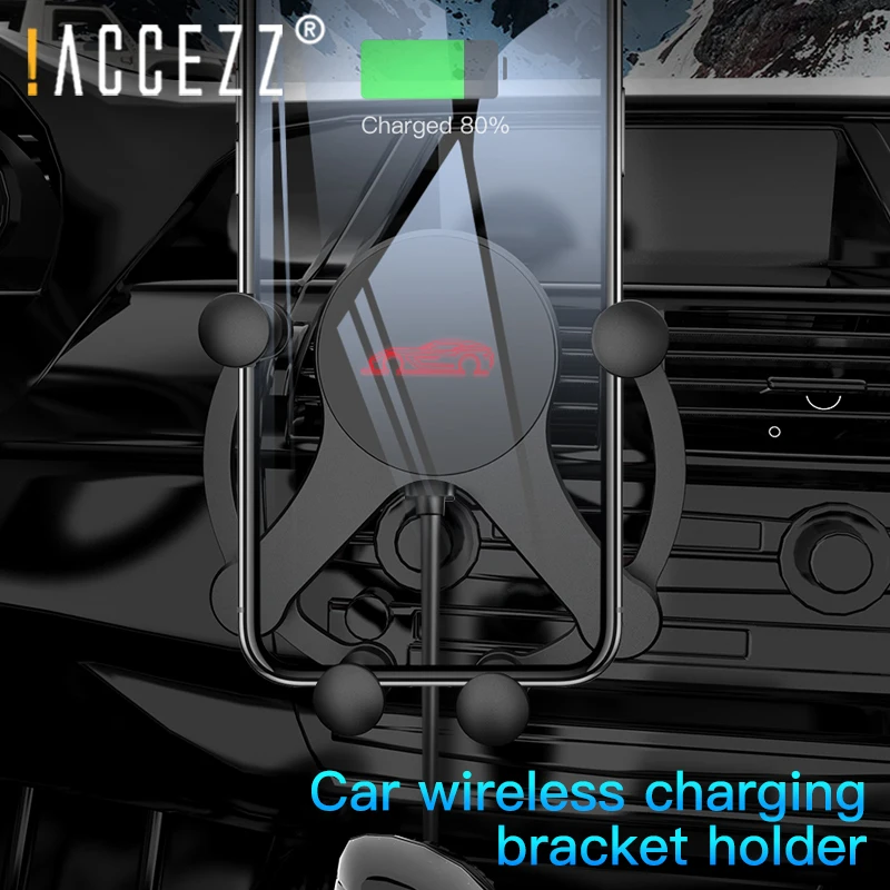 

!ACCEZZ Car Charger Holder Universal For iPhone 11 Pro Max Huawei Xiaomi Air Vent Car Phone Holder Wireless Charger Phone Stand