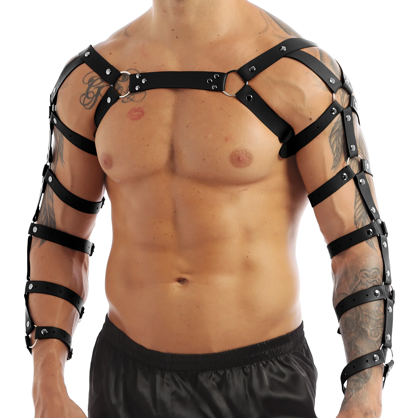 Männer Verstellbare Punk Leder Körper Brustgurt Gürtel Club Kostüme Cosplay