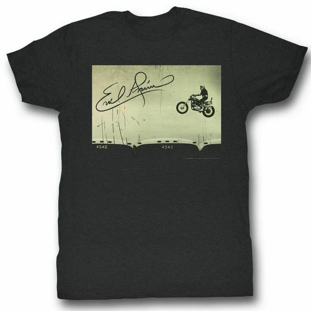 Evel Knievel Men'S футболка с коротким рукавом черная вереск прыжок? Классическая