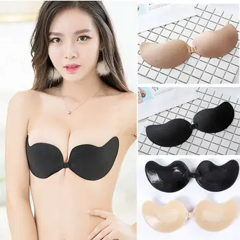 

New Women Ladies Silicone Self Adhesive Seamless Wire Free Bras Magic Push Up Strapless Invisible Bras Backless Intimate Bras