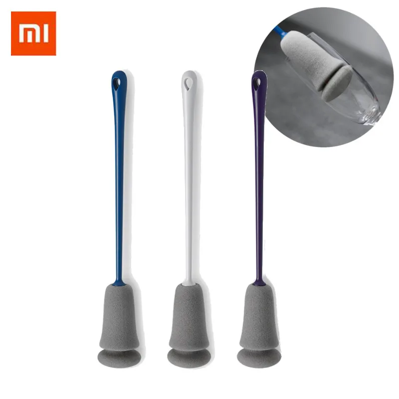 Original Xiaomi Kus Vis Spons cup borstel Lange Steel Keuken Schoonmaken Tool Zachte Borstel Voor Wijnglas Fles Coffe Thee | Дом и сад