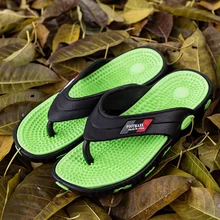 

2022 Summer Cheap Sandals Men's Flip Flops Green Lightweight Designer Slides Men Massage Slippers Size 40-45 Men's Beach Slipper