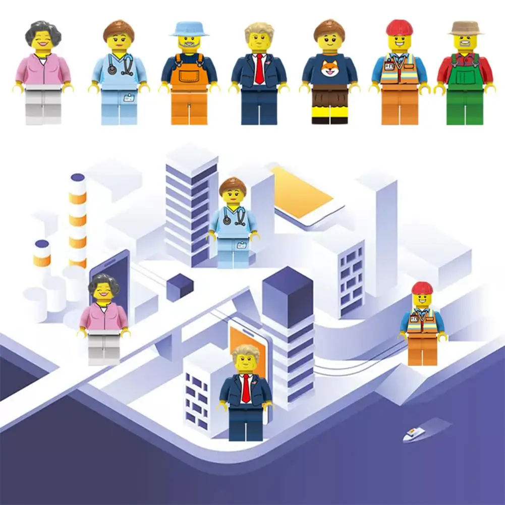 20 шт. строительные блоки кукла расческа мороженое Кукла мультфильм Город