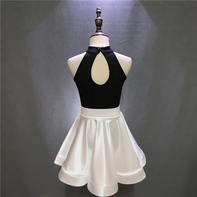 

New Children Latin Dance Dress Girls Carnival Jazz Costume Kids Ballroom Rumba Tango Samba Dance Black White 120-170Cm Skirt