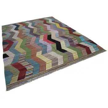 

263x331 Cm Multicolor Handmade Contemporary Area Rug-9x11 Ft