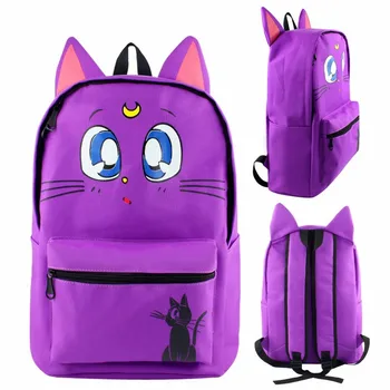 

Black Sailor Moon Figures Tsukino Usagi Sailor Anime Cat Backpack Model Toys Collection Gift For Girl