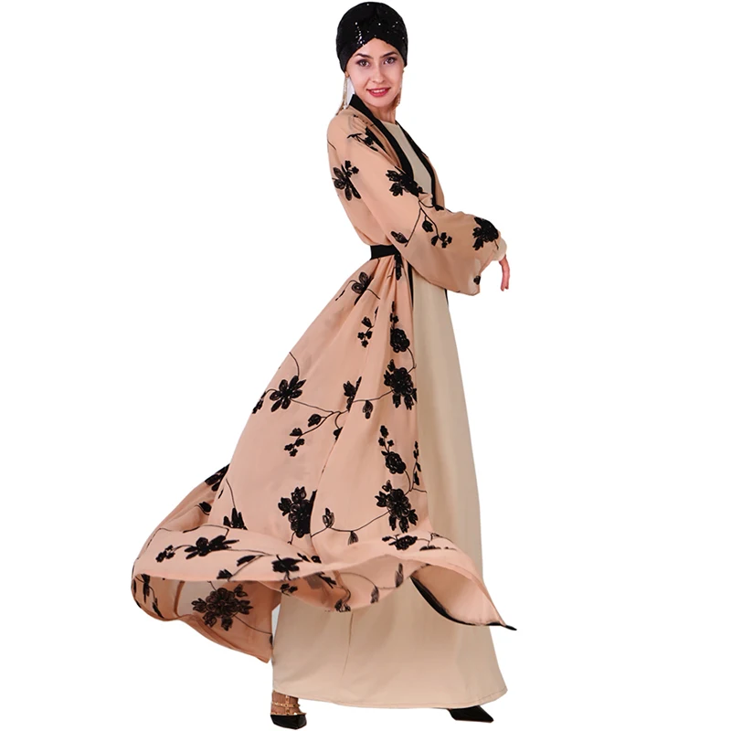 Открытое кимоно Eid abaya мусульманское платье хиджаб вышивка кафтан одежда из Дубая женская мусульманская одежда Caftan Турция Djellaba Femme