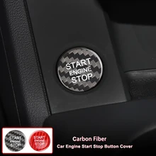 Autocollant de couvercle de bouton de démarrage et d'arrêt de moteur de voiture en Fiber de carbone, pour Audi A4L A5 A6L A7 Q3 Q5 Q7 Q5L