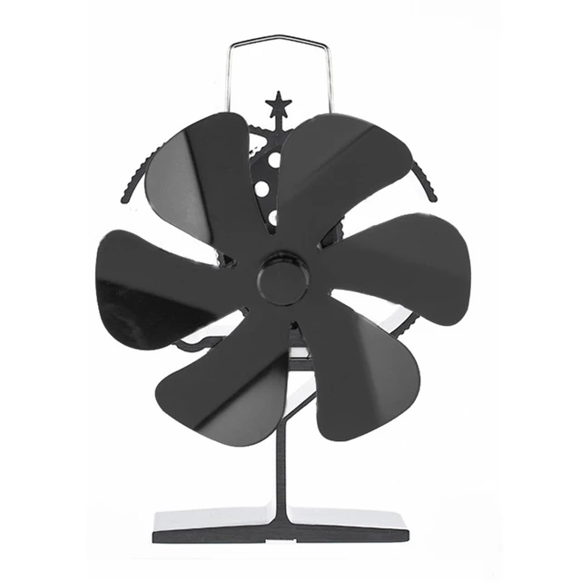 6 Blade Fireplace Fan Heat Powered Stove Fan Self-Powered Overheat Heating Stove  Fan Log Wood