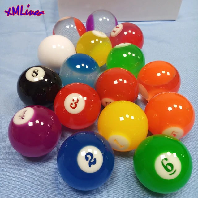 Juego de bolas de billar de tamaño reglamentario – Viene con bola de taco  profesional y estuche plateado – Juega 8 bolas y 9 bolas – 17 piezas –