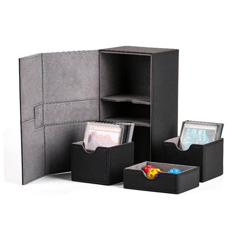 200+ PCS Multifunction Deck Case Container Holder Card Collection Box Card Protector for Board Games Pokemon MTG YuGiOh