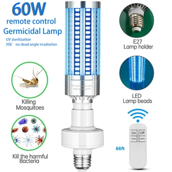 

UV LED Germicidal Lamp Ultraviolet Light Sterilizer E27 UVC lights Disinfection Deodor corn bulb Kill Mite household