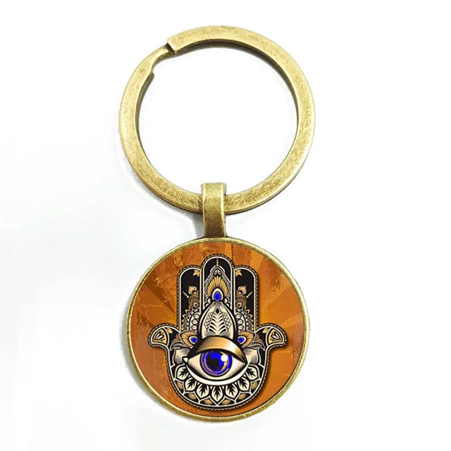 Ручной кулон Hamsa рука Фатимы брелок сделанный вручную стеклянный брелок|Брелоки|