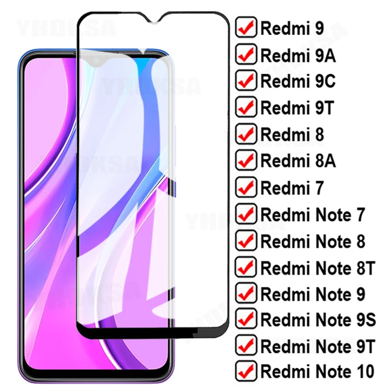 Защитное стекло 9D для Xiaomi Redmi 9 9A 9C 9T 8 8A Note 7 10 Pro 8T 9S закаленное | Мобильные телефоны