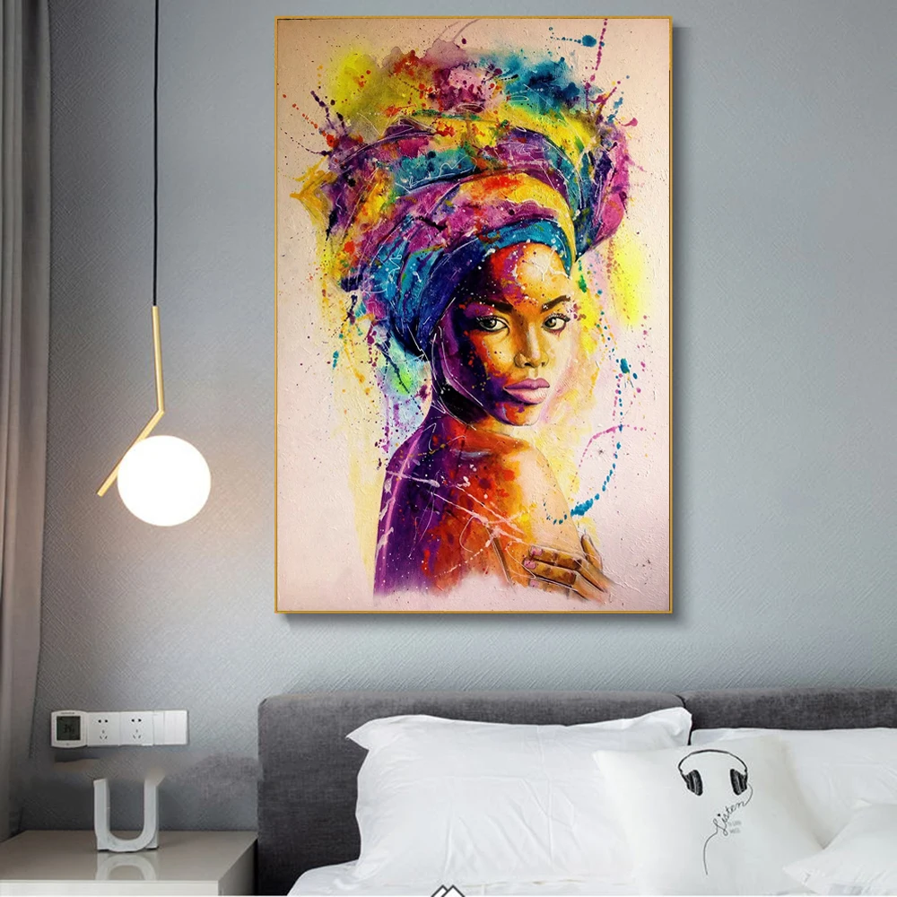 African Black Woman Graffiti Art Posters And Prints Abstract African Girl  Canvas Paintings On The Wall Art Pictures Wall Decor Painting   Calligraphy AliExpress