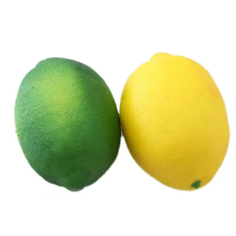 6 pcs Lemon Artificial Fruit Fake Theater Prop Staging Home Decor Faux Lemons