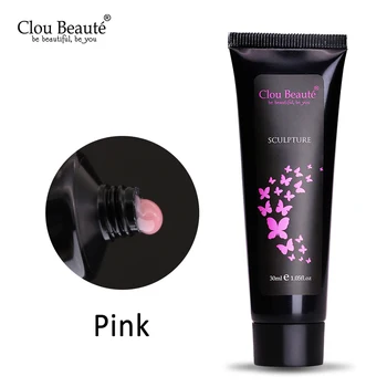 

Clou Beaute Nail Extension Builder Gel Nail Polish White Transparent Pink UV Gel Polish Quick Building Jelly Gel French Manicure