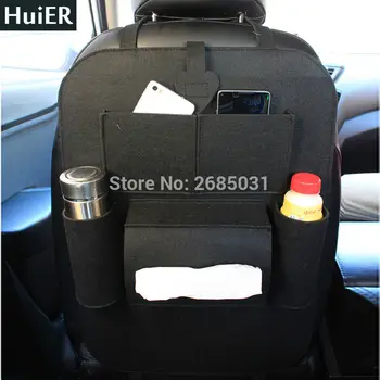 

HuiER 1PC Car-styling Auto Car Back Seat Boot Organizer Felt Cover Multi-Pocket Storage Container Bag Stowing Tidying Seat Cover