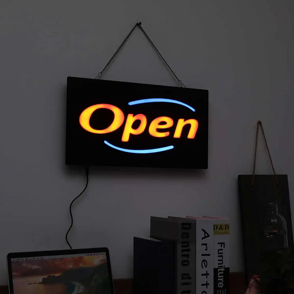 

Resin Open LED Hanging Neon Sign Light Board Bar Pub Party Door Display Lamp Decor Advertising Commercial Lighting 110-240V