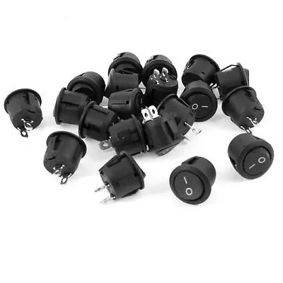 

20 Pcs AC 250V/6A 125V/10A 2-Pin SPST I/O Panel Mount Boat Rocker Switch
