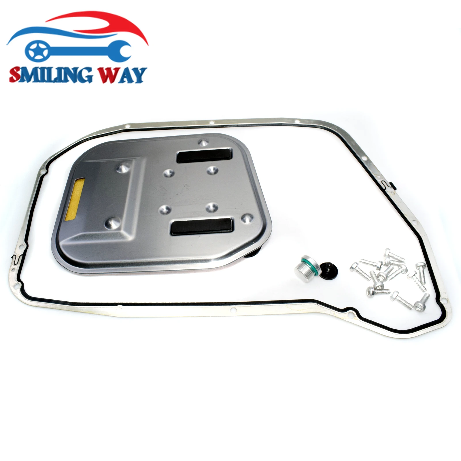 SMILING WAY# Automatic Transmission Oil Filter & Pan Gasket Kit For Audi A4 A5 A6 A7 A8 Q5 1001360006 0BK398009 0BK398009A