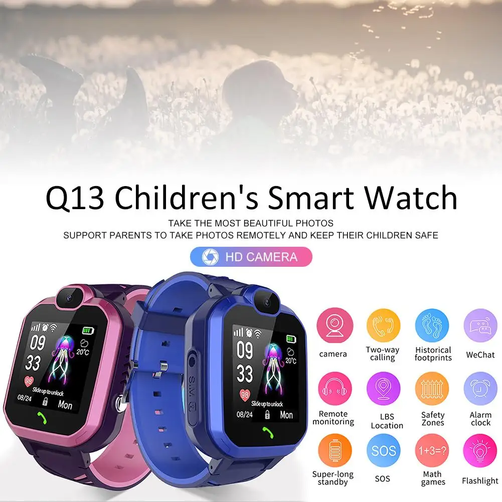  Q13 1.44IN Touch Screen IP67 Waterproof SOS Positioning Smart Children's Phone Watch PK Q12 Smart W - 4000163272222