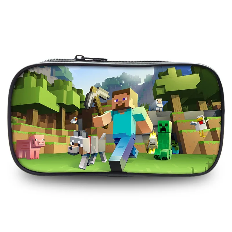 Minecrafted Large Capacity Pencil-Case Kawaii Pencilcase School Pen Case Supplies Pencil Bag School Box Pencils Pouch Stationery