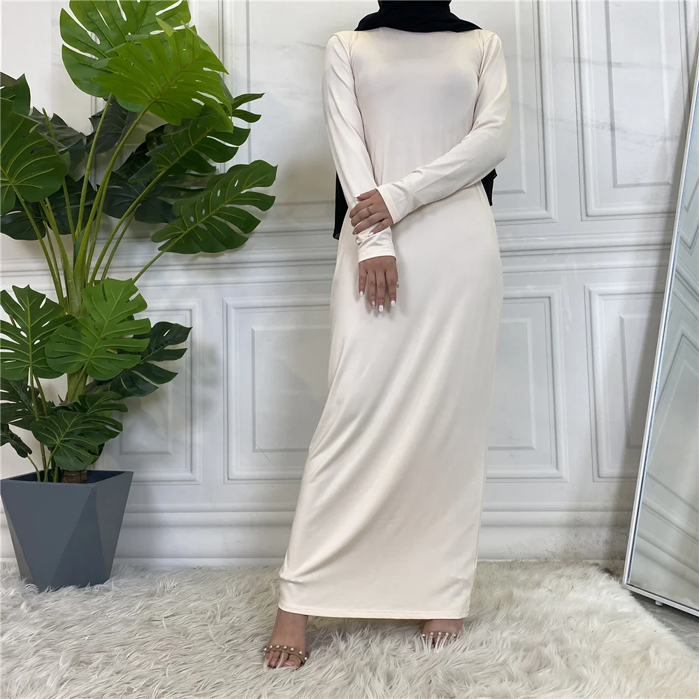 Turtle Neck Hijab Inner Dress Muslim For Women Maxi Robe Dubai Abaya Turkey Kaftan Islamic Clothing Femme Arabic Modest Vestido
