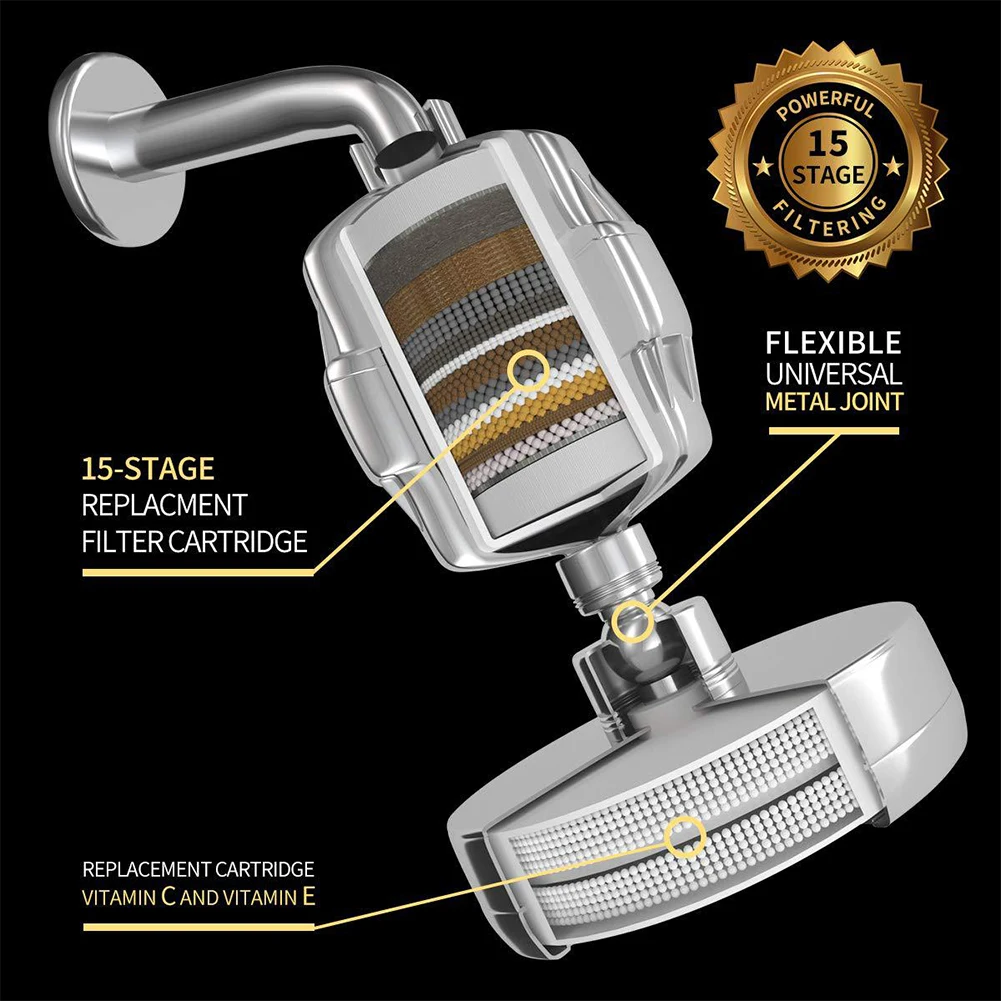 15 Stage Detachable Accessories Showerhead Filter Set Water Purifier Sediments Remove Universal Harmful Substances Practical