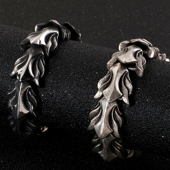 

Hiphop 17MM Wide Keel Chain Bracelet Men Old Silver Color 316L Stainless Steel Mens Bracelets 2020 Jewelry Bangles Hand Chain