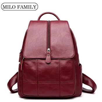 

Multifunction Women Backpacks High Quality Soft PU Leather Backpack Large Capacity Travel Backpack For Ladies Mochila Feminina