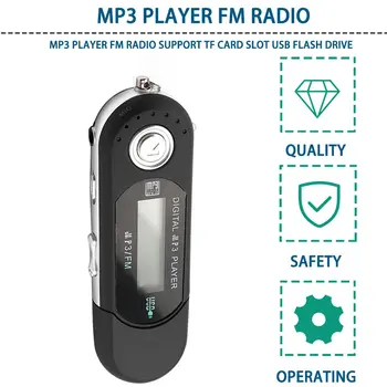 

Portable Mini USB Flash LCD Digital MP3 Player Support Flash 32GB TF Card Slot Music Player FM Radio