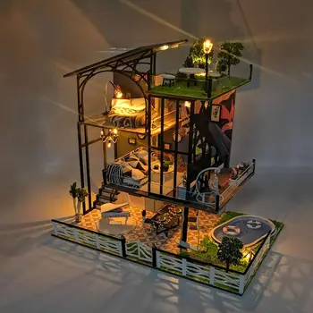 

DIY Mini Doll House Furniture Simulation 3D Wooden Dollhouse Villa Kids Puzzle Toys for Children Birthday Gifts