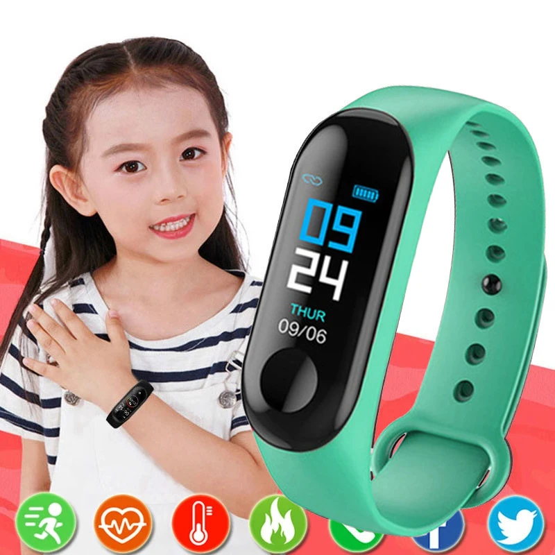 Gran oferta Reloj inteligente Digital para niños y mujeres, pulsera con Monitor de frecuencia cardíaca y pantalla a Color, podómetro, conexión Bluetooth kjQlMVnYb9W