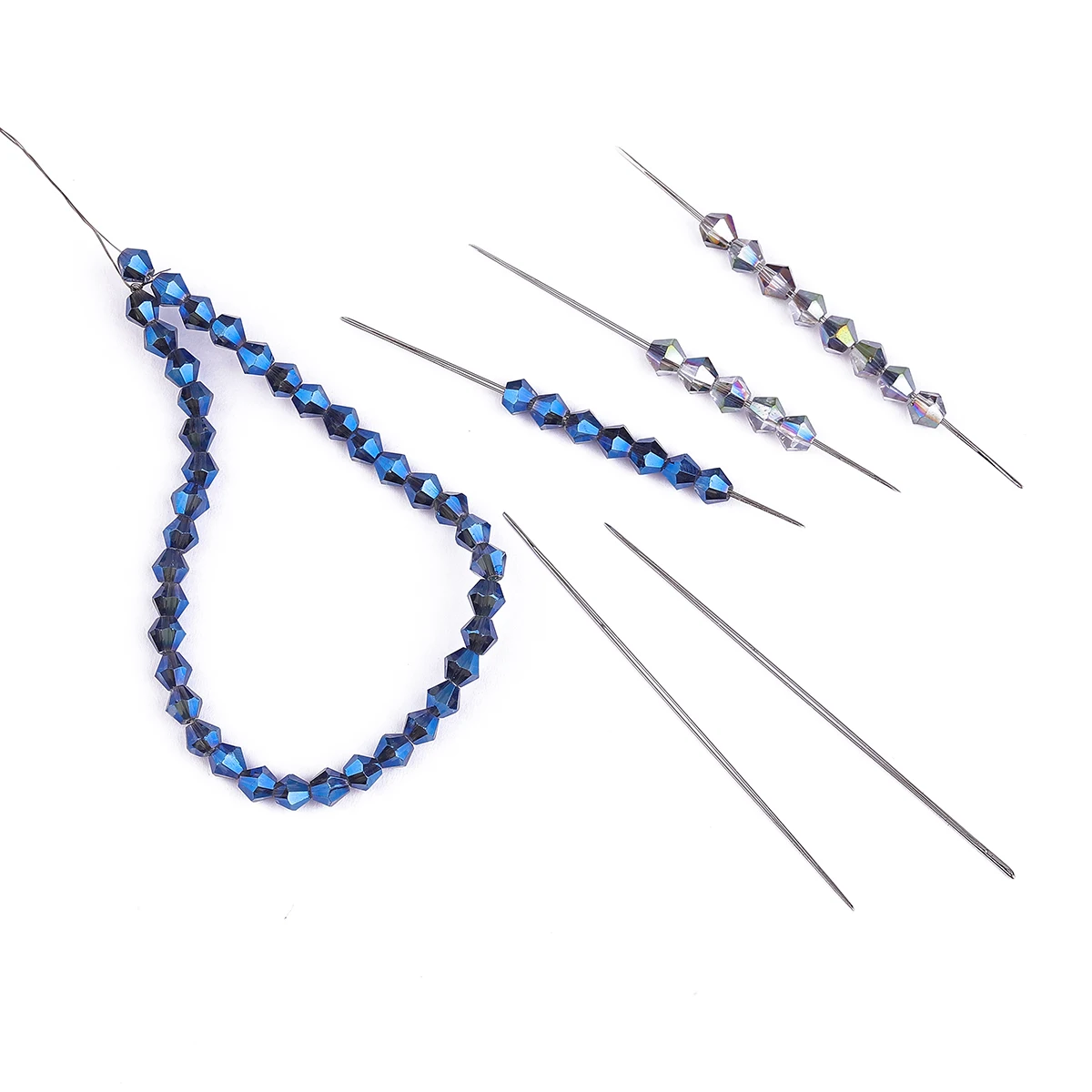 5-26Pcs/Bottle Long Big Eye Curved Beading Needles with Needle Pearls Threading String Cord Jewelry Tool 5.5-12.8cm