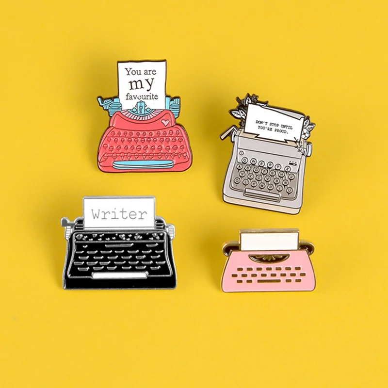 Printers Faxes Machine Lapel Pin Office Supplies Message Note Pins And Brooches Badges Enamel Lapel Pins