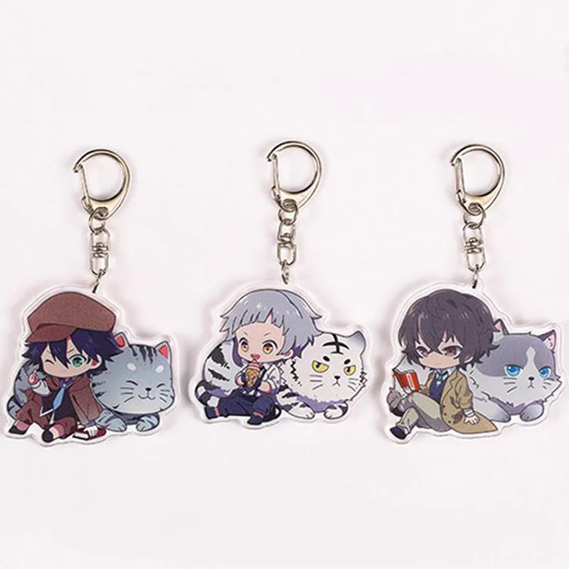 Details about   Anime Bungo Stray Dogs Kawaii Pendant Keychain Stand Figure Toy Holiday Gift 