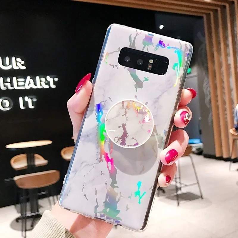 

Glossy Marble Phone Case for Samsung Galaxy Note10 Case Note 8 9 S10e S10 S9 S8 Plus S7 Edge Cover Soft IMD Laser Colorful Case