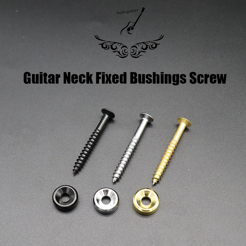 Guitar Neck Fixed Mounting Screw Ferrules Bushings and Bolts for Electric Guitar Bass 4pcs