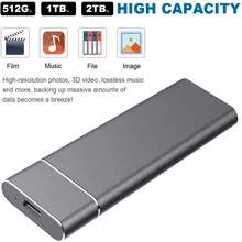 USB 3.0 2TB SSD External Hard Drive Hard Disk For Desktop Mobile Laptop Computer 3600rpm Speed New Black/Red/Blue
