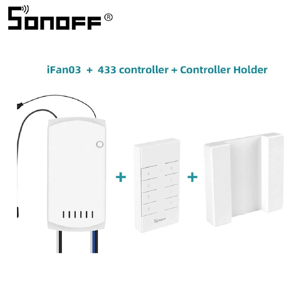 SONOFF IFAN03/RM433, пульт дистанционного управления, 433 МГц, Wifi, потолочный вентилятор, светильник, регулятор скорости, умный переключатель, Поддержка Google Home Alexa