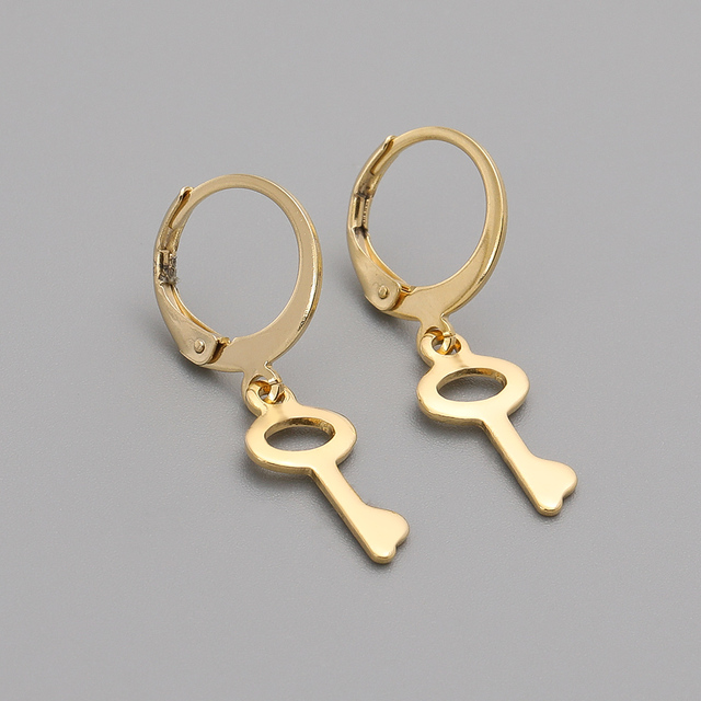 Steel Sinple Lock Women Dangle Earrings Gold Color 2021 Hot Fashion Dainty Drop Earrings For Women Jewelry Gift