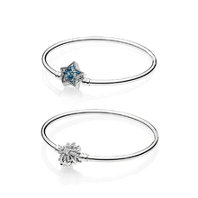 Серебряный фейерверк и синяя звезда застежка для браслета Новинка 925 пробы Серебряный Браслет Подходит для европейских шармов Diy ювелирные изделия